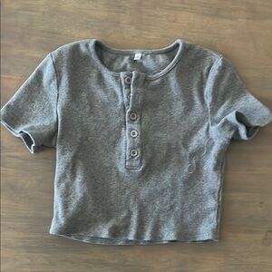 Gray Crop Top
